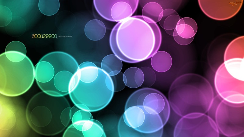 Abstract background colorful circles green cyan magenta orange 1920x1080