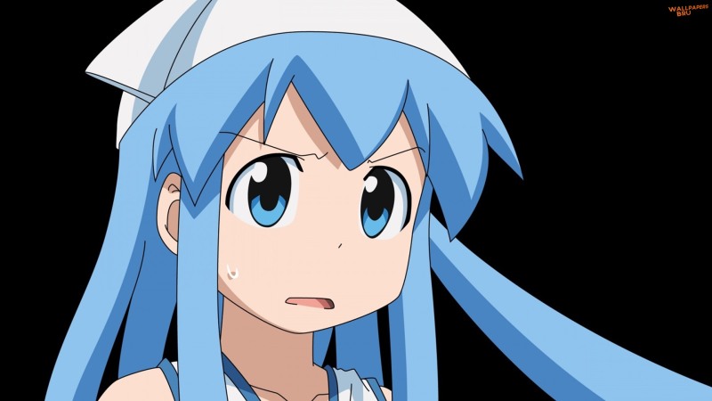 Anime angry girl with blue hair 1920x1080