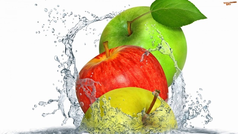 Apples splashing water 1920x1080 HD