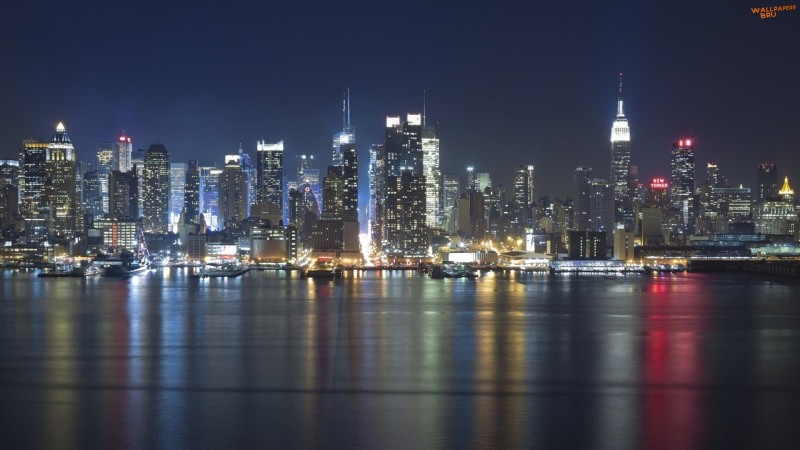 Manhattan panorama at night 1920x1080