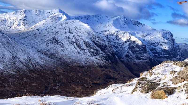 The lost valley scotland mountains winter 1600x900 HD
