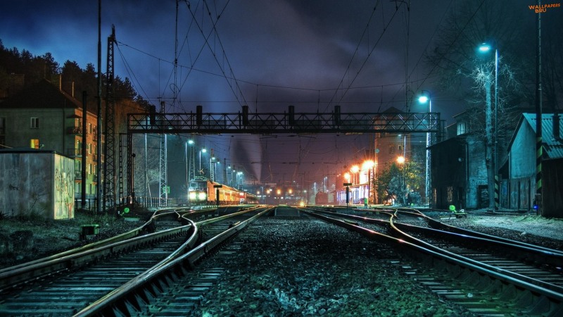 Train station at night 1920x1080 HD