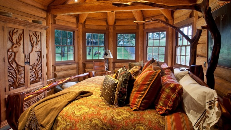 Wooden bedroom 1920x1080