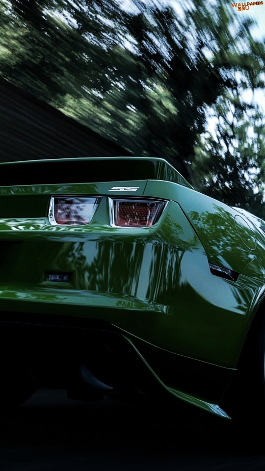 Mobile chevrolet camaro green rear bumper speed blur