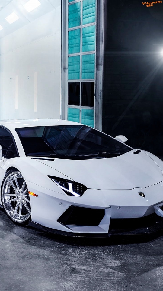 Lamborghini aventador white front view