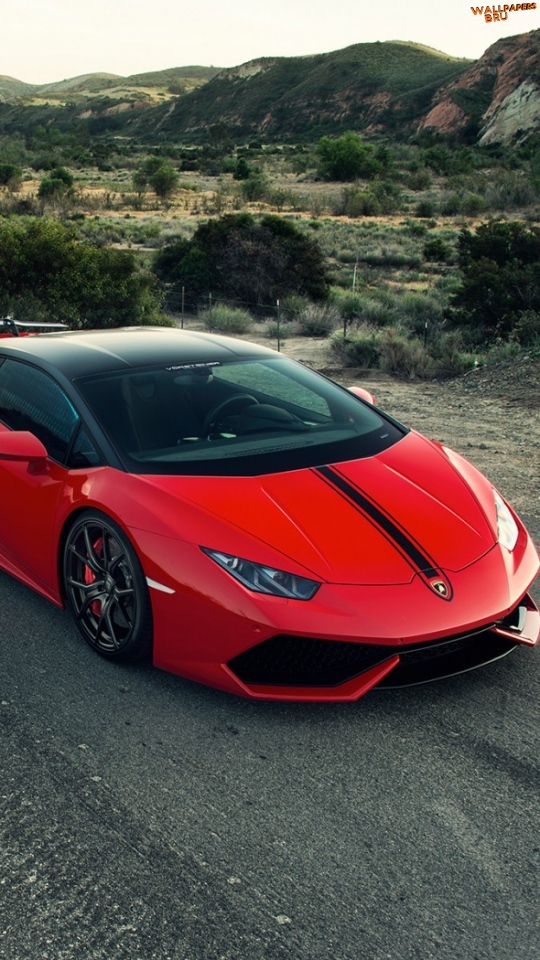 Lamborghini huracan red side view